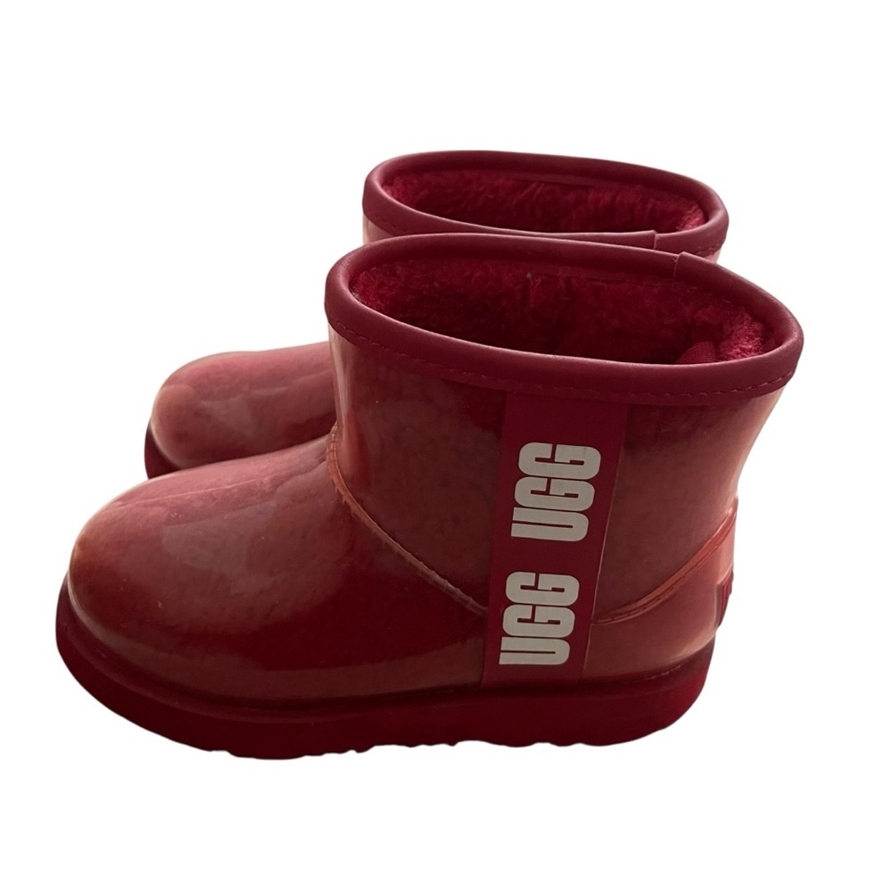 ugg Classic Clear Mini II Red Kida Size 12 - Picture 4 of 8